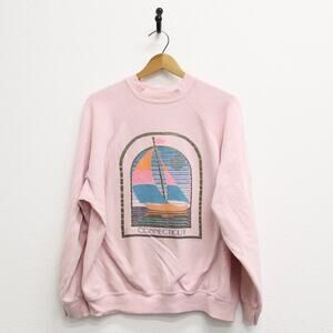 Vintage Pink Sailboat Sweatshirt